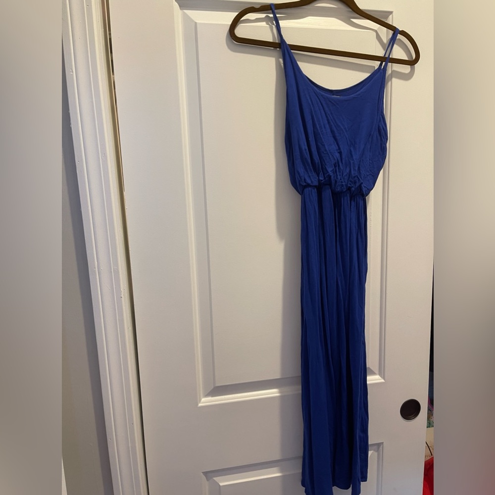 Navy blue spaghetti strap dress